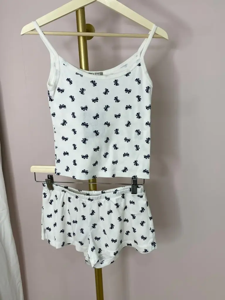 Ensemble débardeur- short, noeud bleu