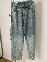 Jeans gris dégradé, strass