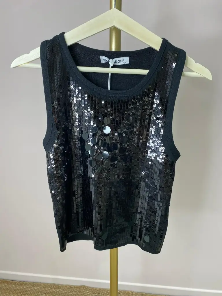 Débardeur court, paillettes