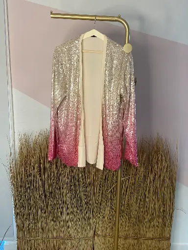 Veste paillettes rose dégradé