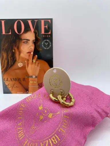 Boucles d'oreilles métal doré bambou