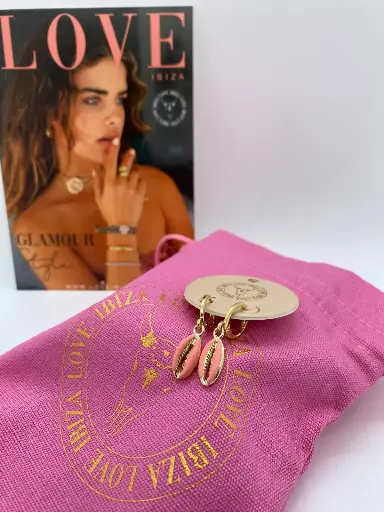 Boucles d'oreilles coquillage émail