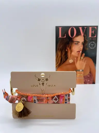 Set bracelet orange /marron