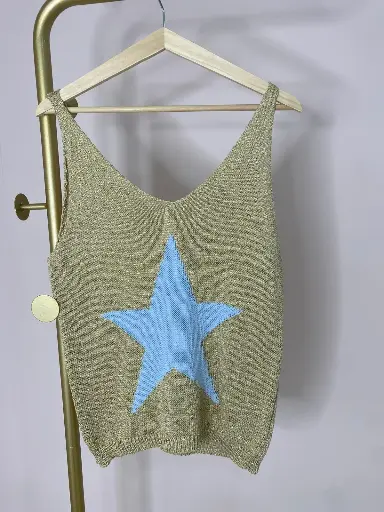 Débardeur crochet avec étoile colorée