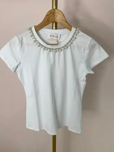 Tshirt col perlé