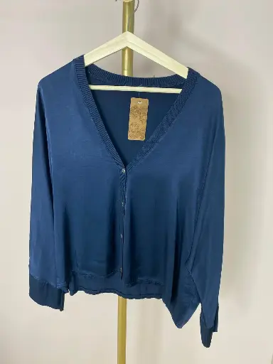 Blouse/ gilet LM satin, boutons