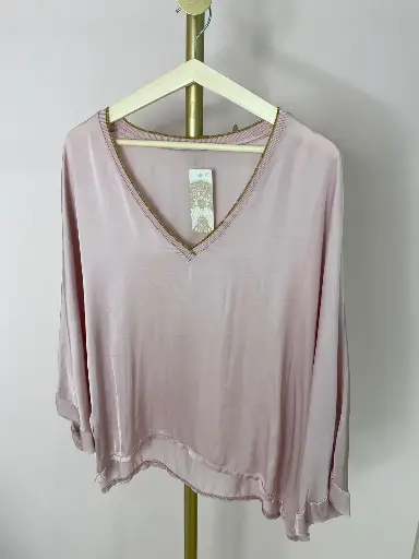Blouse manches 3/4, col V