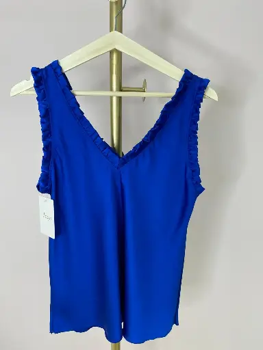 Top satin col V