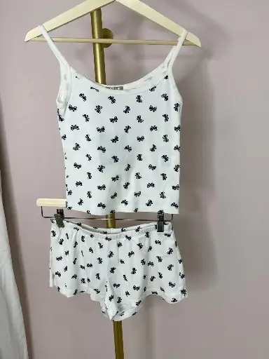 Ensemble débardeur- short, noeud bleu