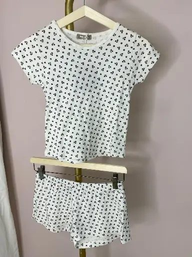 Ensemble tshirt-short, fleurs