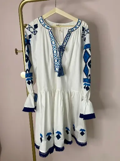 Robe courte bleu/blanc