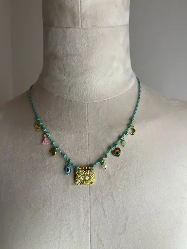 Collier Gold/ Acqua- diamètre 42