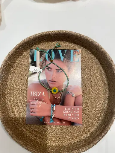 Bracelet Love Ibiza Evil eye Jaune/vert