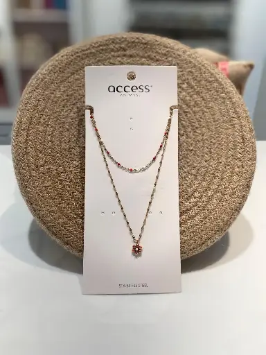 Collier double Flower-40 cm