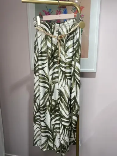 Pantalon fluide Feuilles- TU