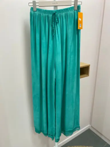 Pantalon fluide, dentelle bas- TU