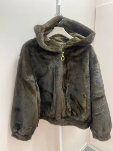 Veste Bomber fourrure, capuche- TU