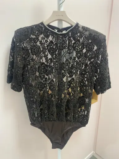 Body dentelle  et col strass- TU