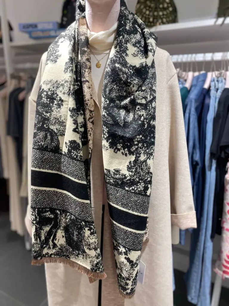 Echarpe décor 70 visc/20 laine/10 cashm